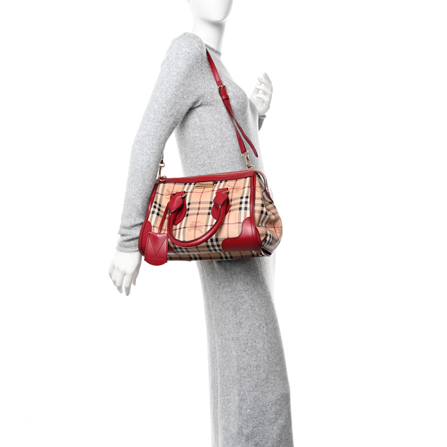 Burberry Haymarket Check Colours Small Gladstone Military Red 2 of 11