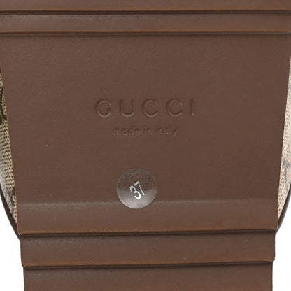 Gucci GG Supreme Monogram Miro Soft Calfskin Womens Horsebit Slippers 37 Beige Ebony New Acero 8 of 9