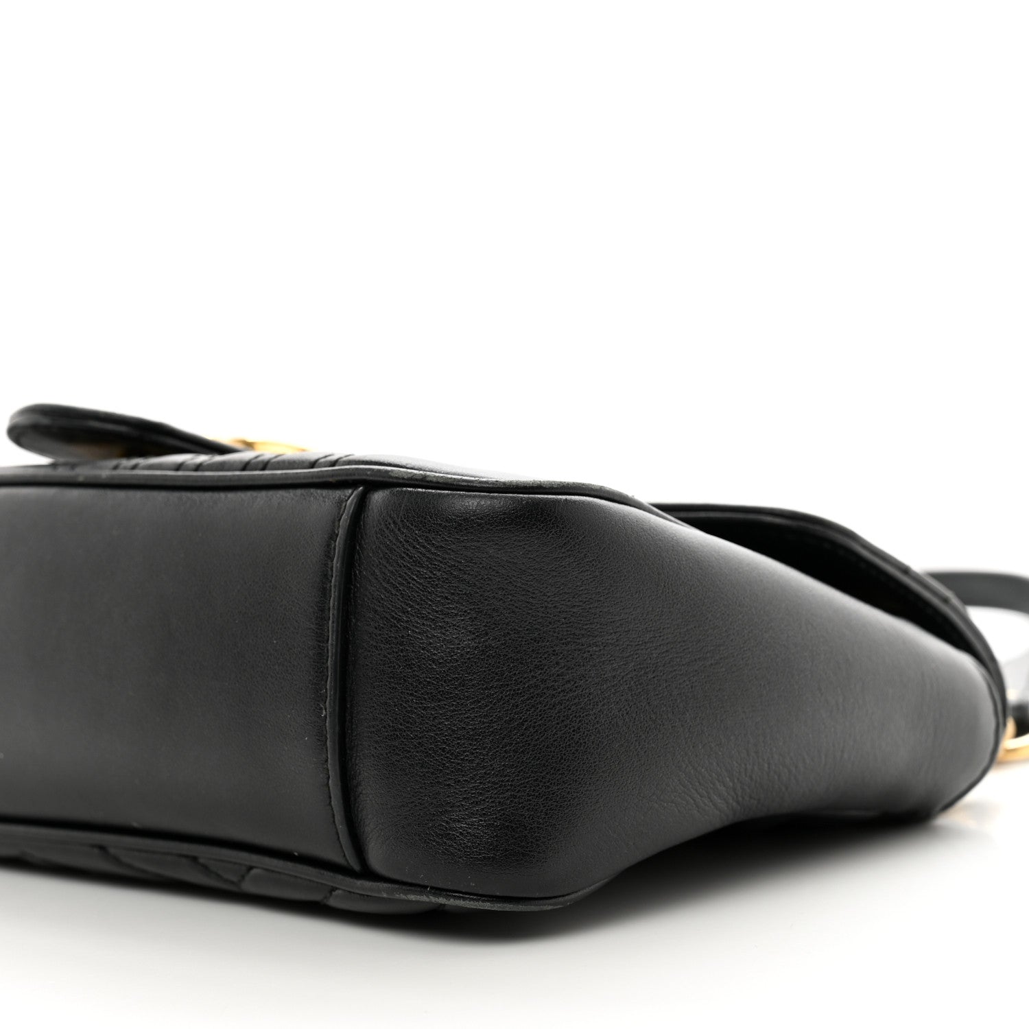 Gucci Calfskin Matelasse Small GG Marmont Shoulder Bag Black 10 of 13