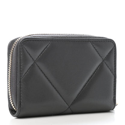 Chanel Lambskin Quilted Chanel 19 Zip Around Coin Purse Wallet Dark Grey 2 of 4