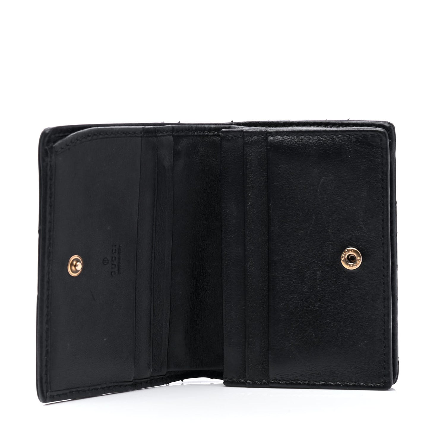 Calfskin Matelasse GG Marmont Card Case Black