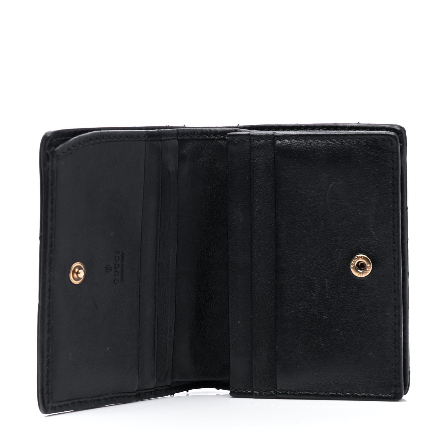 Gucci Calfskin Matelasse GG Marmont Card Case Black 3 of 4