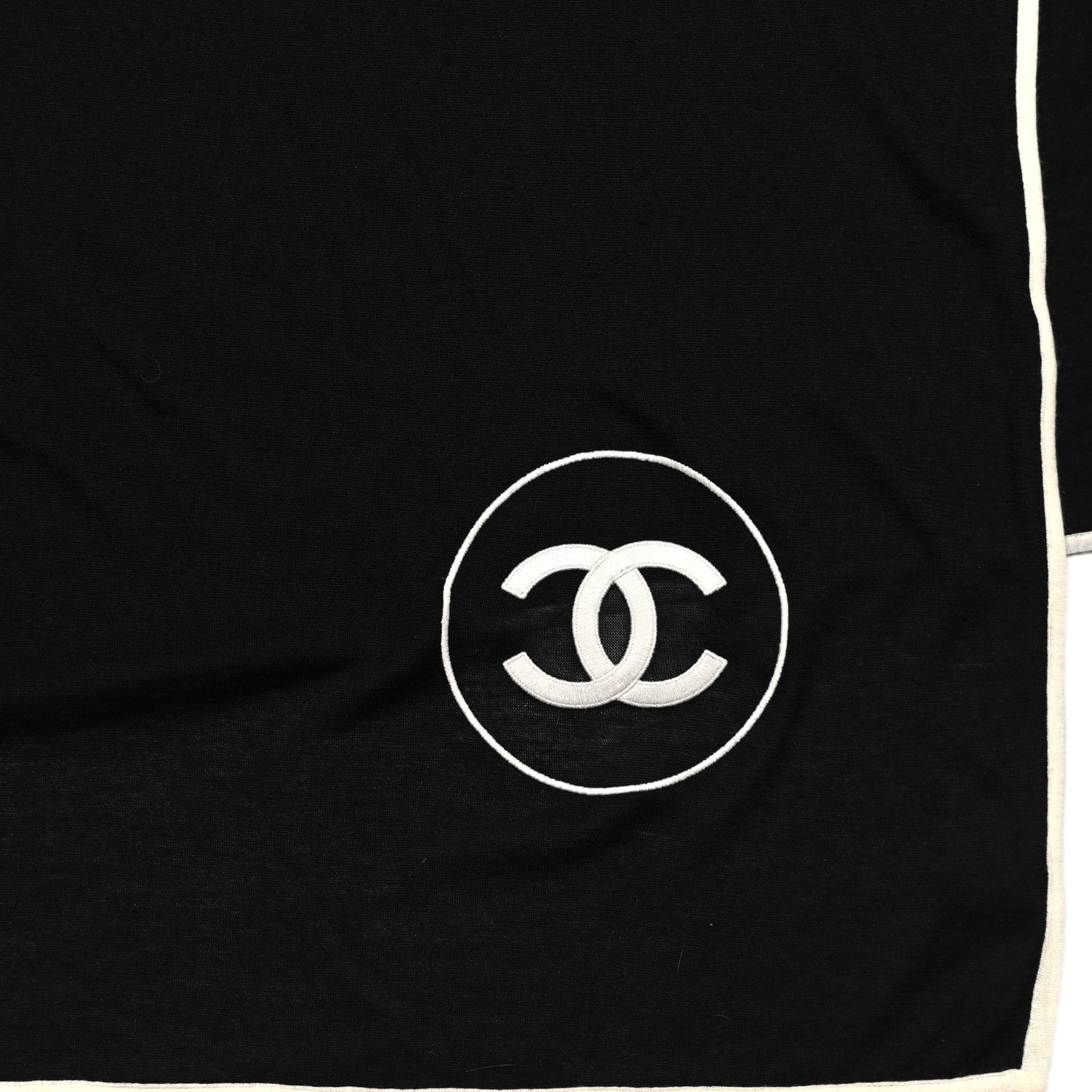 Chanel Cashmere Silk CC Scarf Black 3 of 4