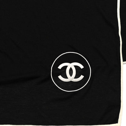 Chanel Cashmere Silk CC Scarf Black 3 of 4