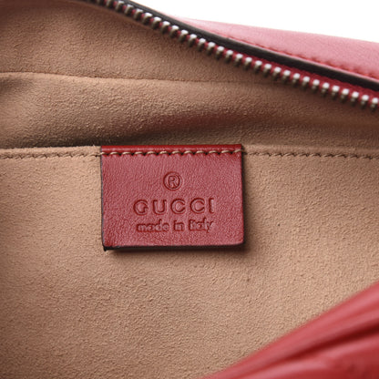 Gucci Calfskin Matelasse Small GG Marmont Chain Shoulder Bag Hibiscus Red 8 of 10