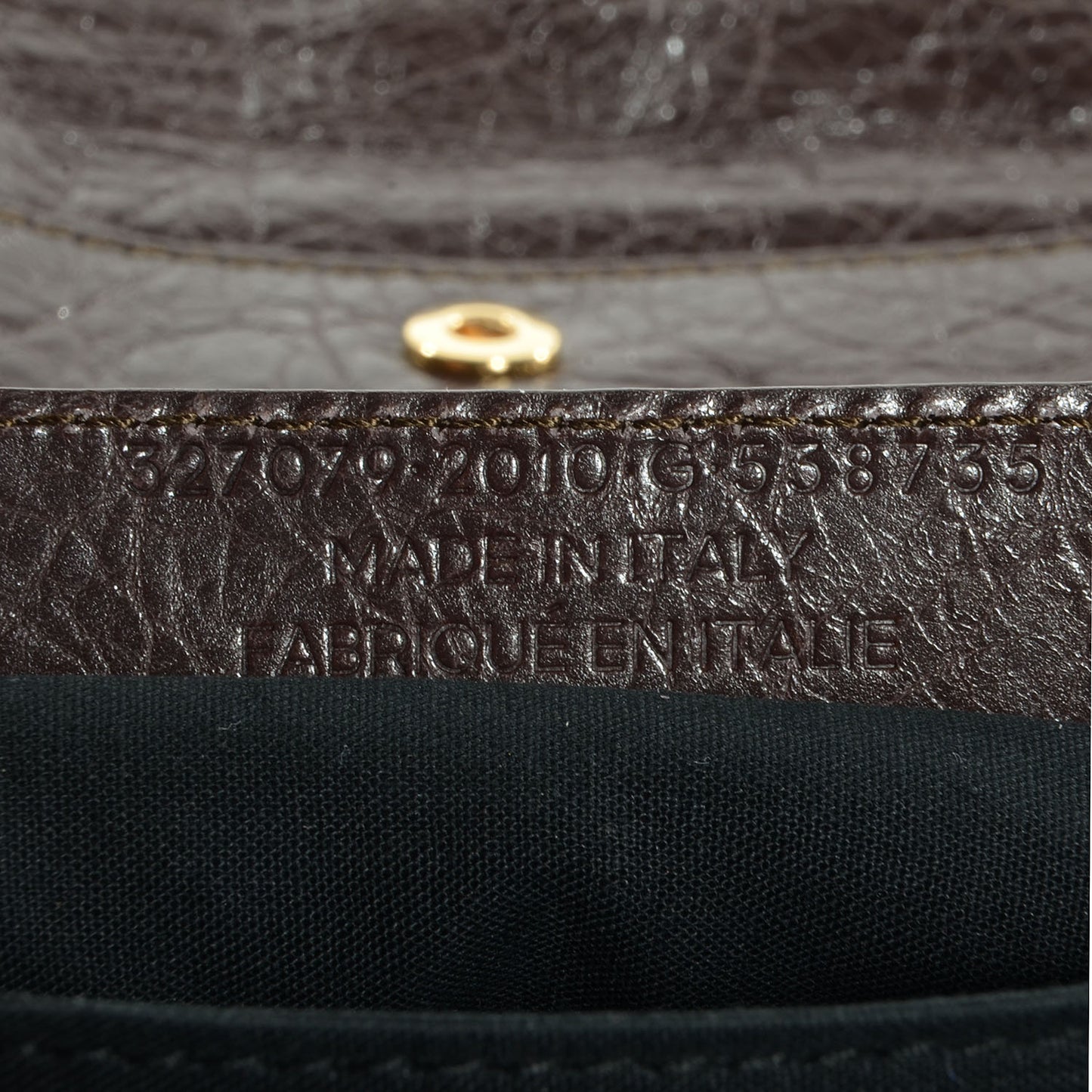 Agneau Giant 12 Gold Hardware Envelope Strap Clutch Charbon