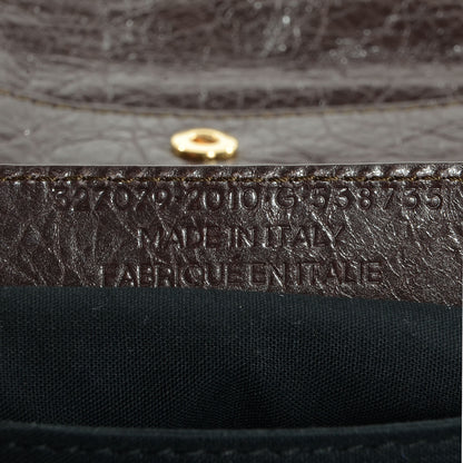 Balenciaga Agneau Giant 12 Gold Hardware Envelope Strap Clutch Charbon 7 of 10