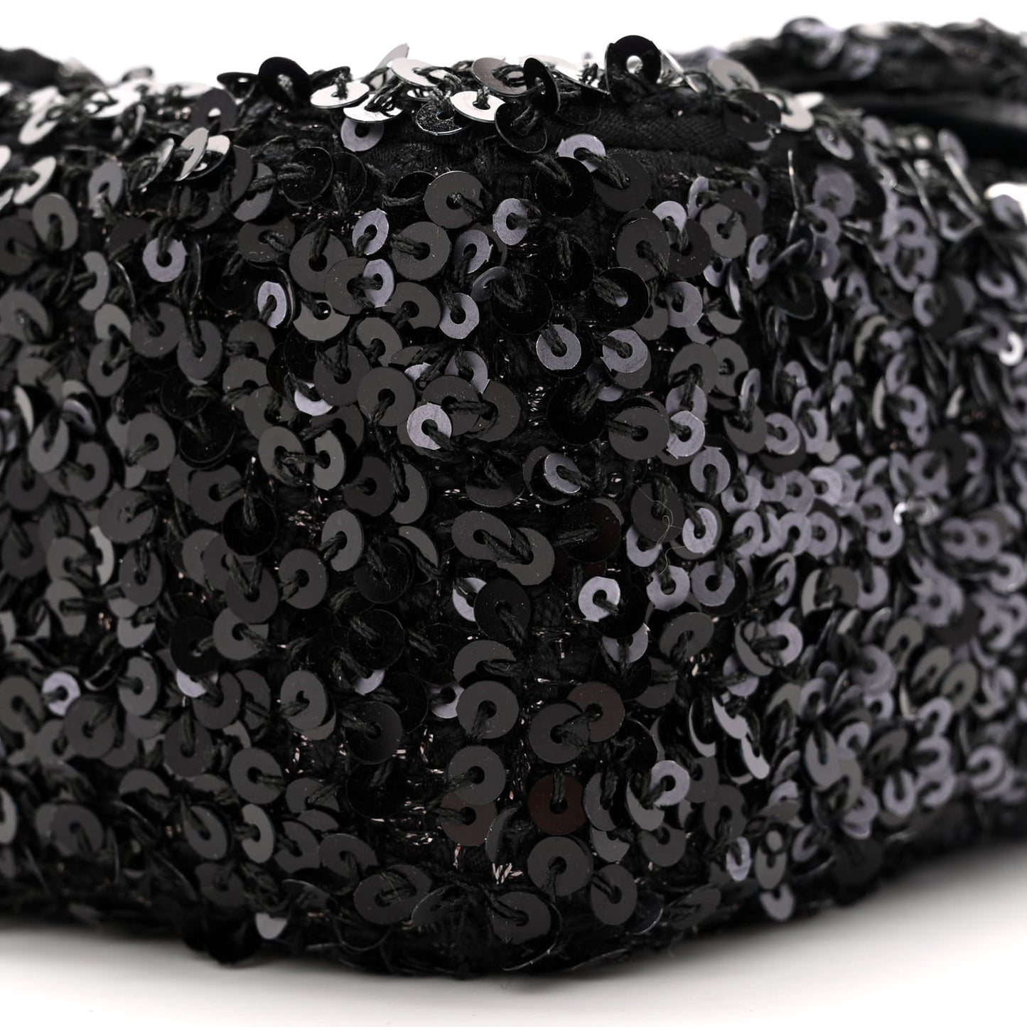 Sequin Mini Rectangular Flap Black Silver