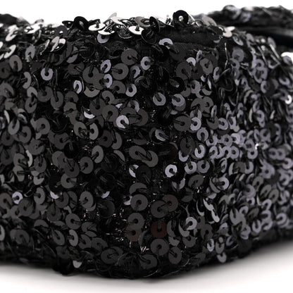Chanel Sequin Mini Rectangular Flap Black Silver 10 of 13
