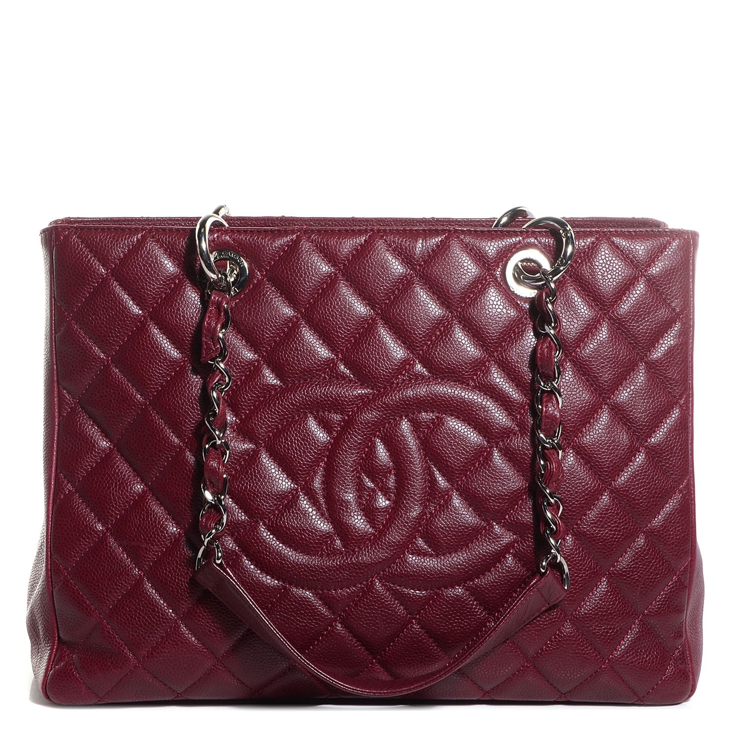 Chanel Caviar Grand Shopping Tote GST Dark Red 1 of 7