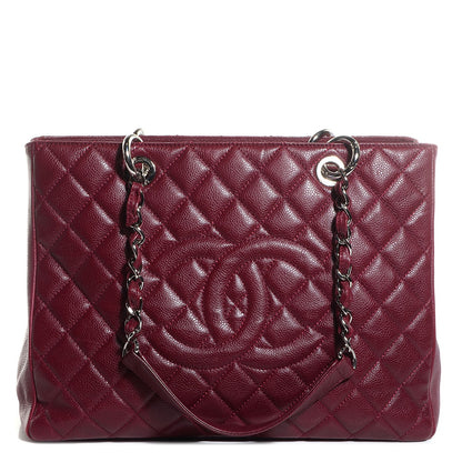 Chanel Caviar Grand Shopping Tote GST Dark Red 1 of 7
