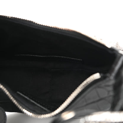 Balenciaga Extra Supple Calfskin Crystal Crocodile Embossed Le Cagole Shoulder Bag XS Black 5 of 10
