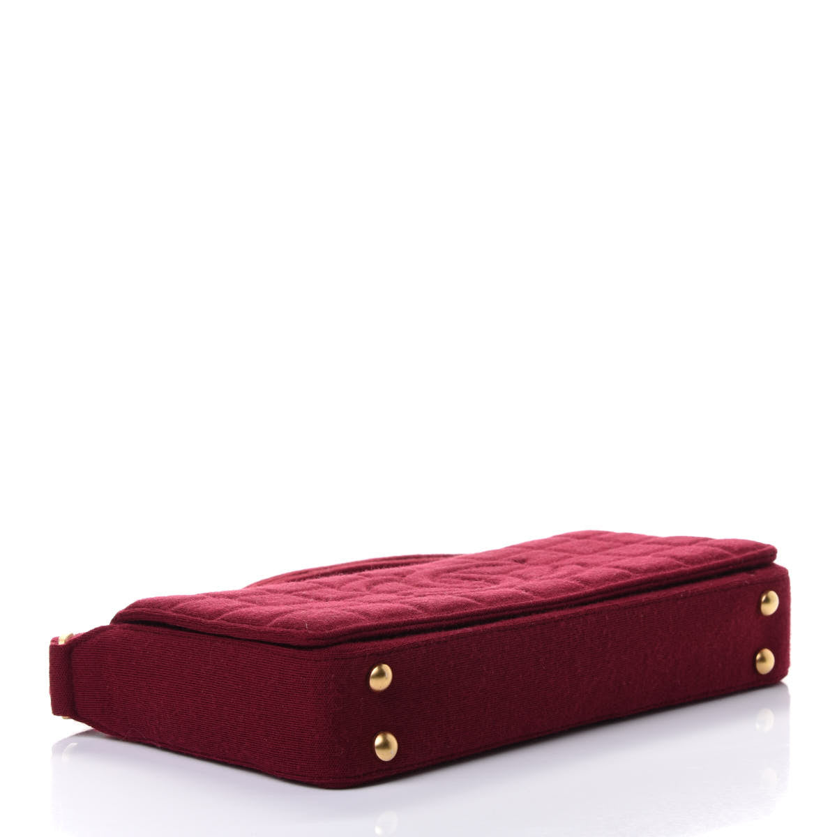 Chanel Jersey Quilted CC Chocolate Bar Flap Burgundy 3 of 4