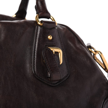 Prada Glace Calf Large Dome Satchel Moro 13 of 14