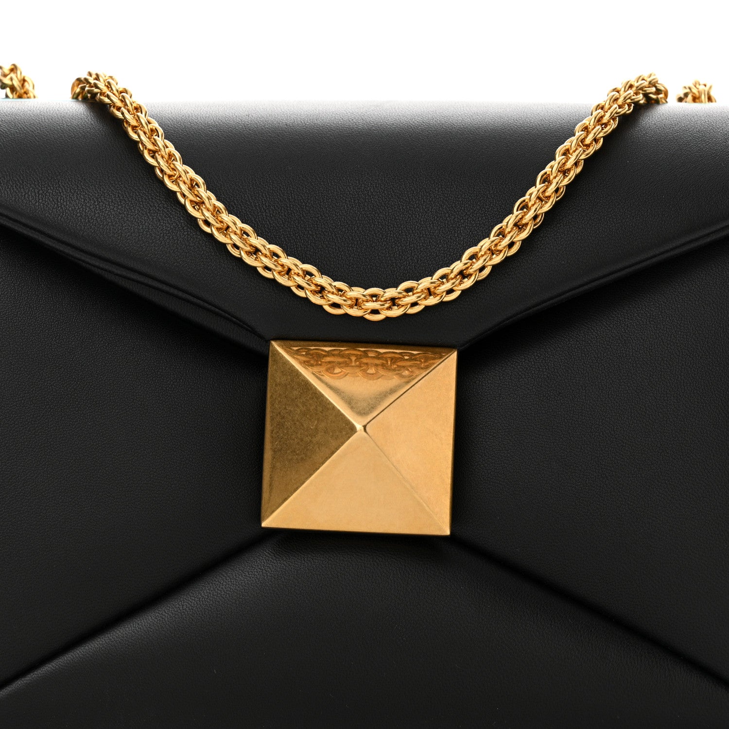 Valentino Garavani Nappa One Stud Chain Clutch Black 8 of 12