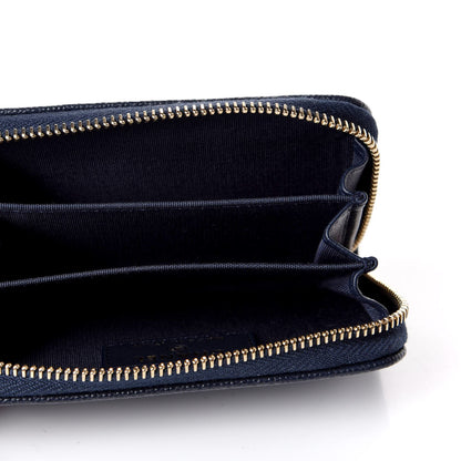 Chanel Caviar Braided Zip Around Coin Purse Navy 4 of 10