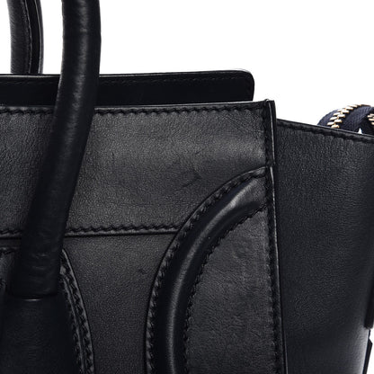 Celine Smooth Calfskin Mini Luggage Navy Blue 9 of 19