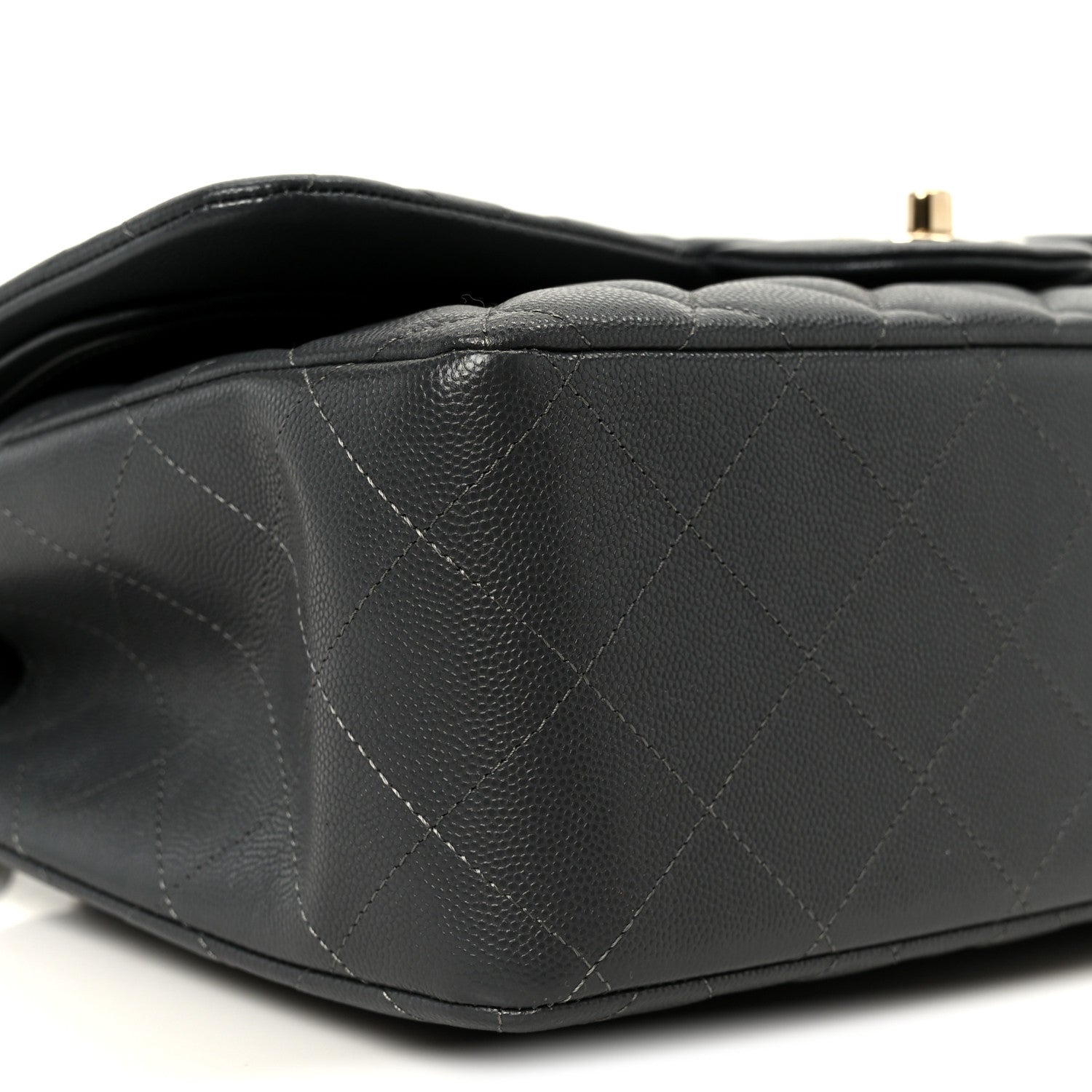 Chanel Caviar Quilted Jumbo Double Flap Dark Grey 10 of 11