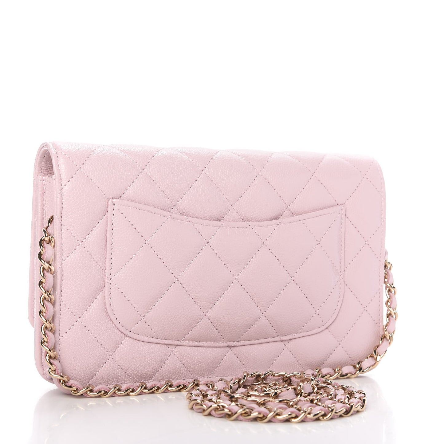 Caviar Quilted Coco Candy Wallet On Chain WOC Light Pink