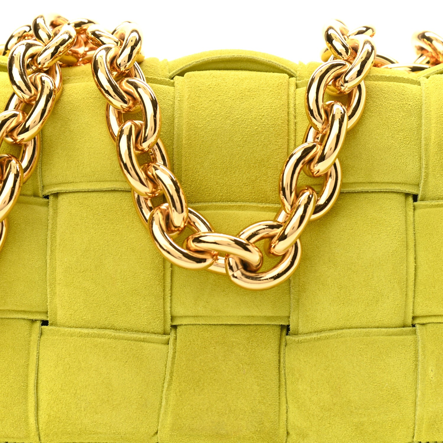 Bottega Veneta Suede Maxi Intrecciato Padded Chain Cassette Crossbody Bag Kiwi 7 of 10