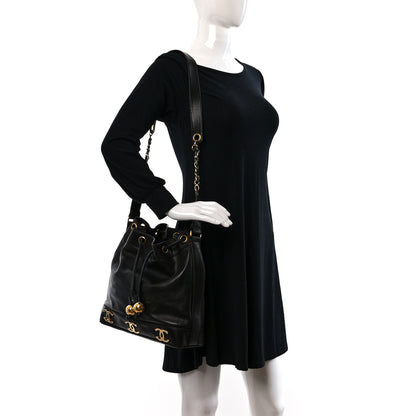 Chanel Lambskin CC Drawstring Shoulder Bag Black 2 of 16