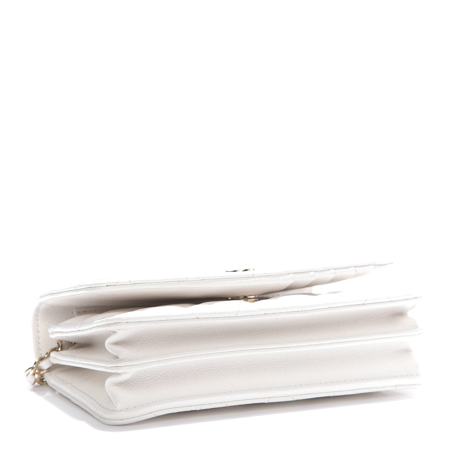 Chanel Caviar Quilted Mini Wallet On Chain WOC White 4 of 12