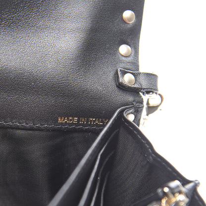 Valentino Garavani Vitello Rockstud Flap Wallet on Chain Black 8 of 10