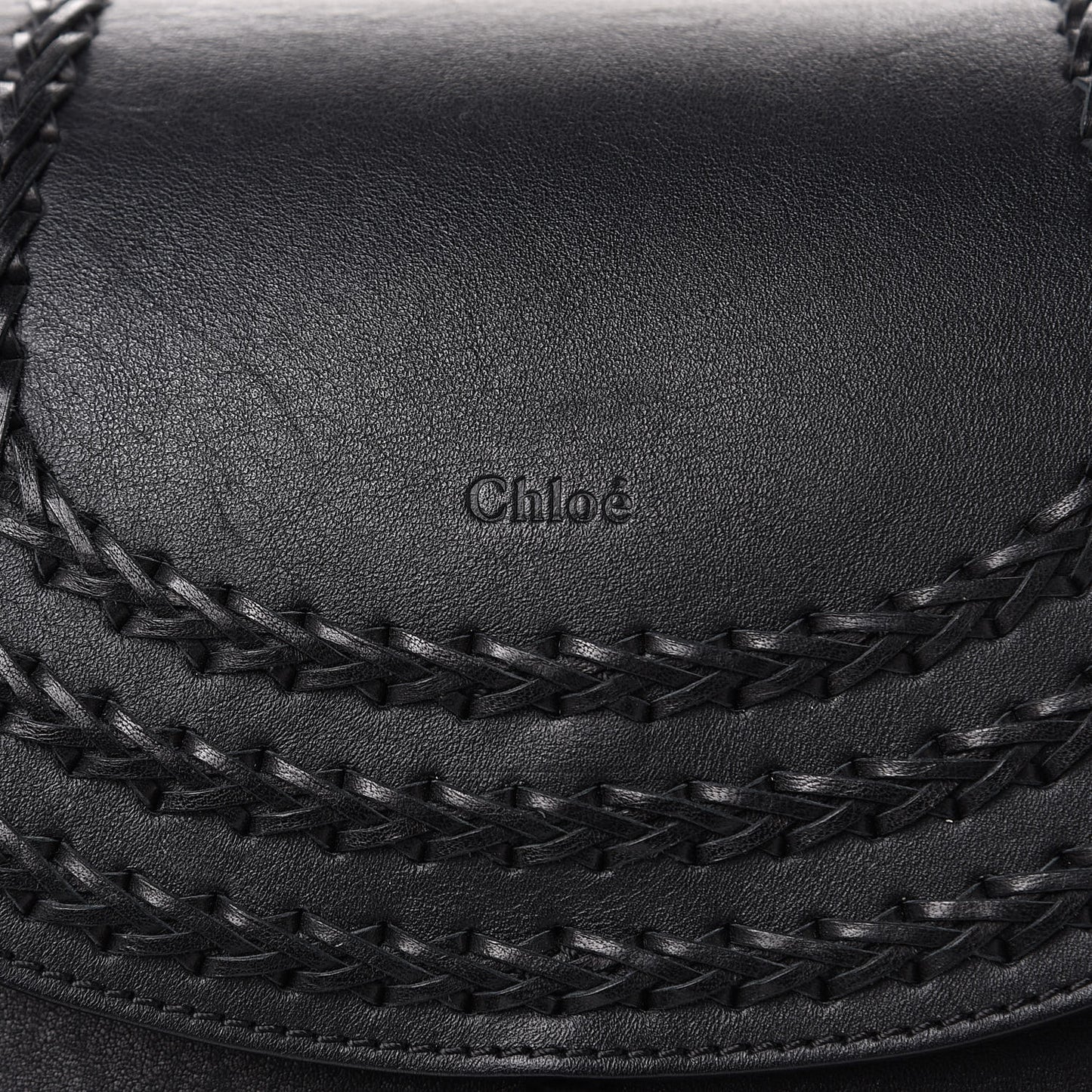 Calfskin Braided Medium Hudson Shoulder Bag Black