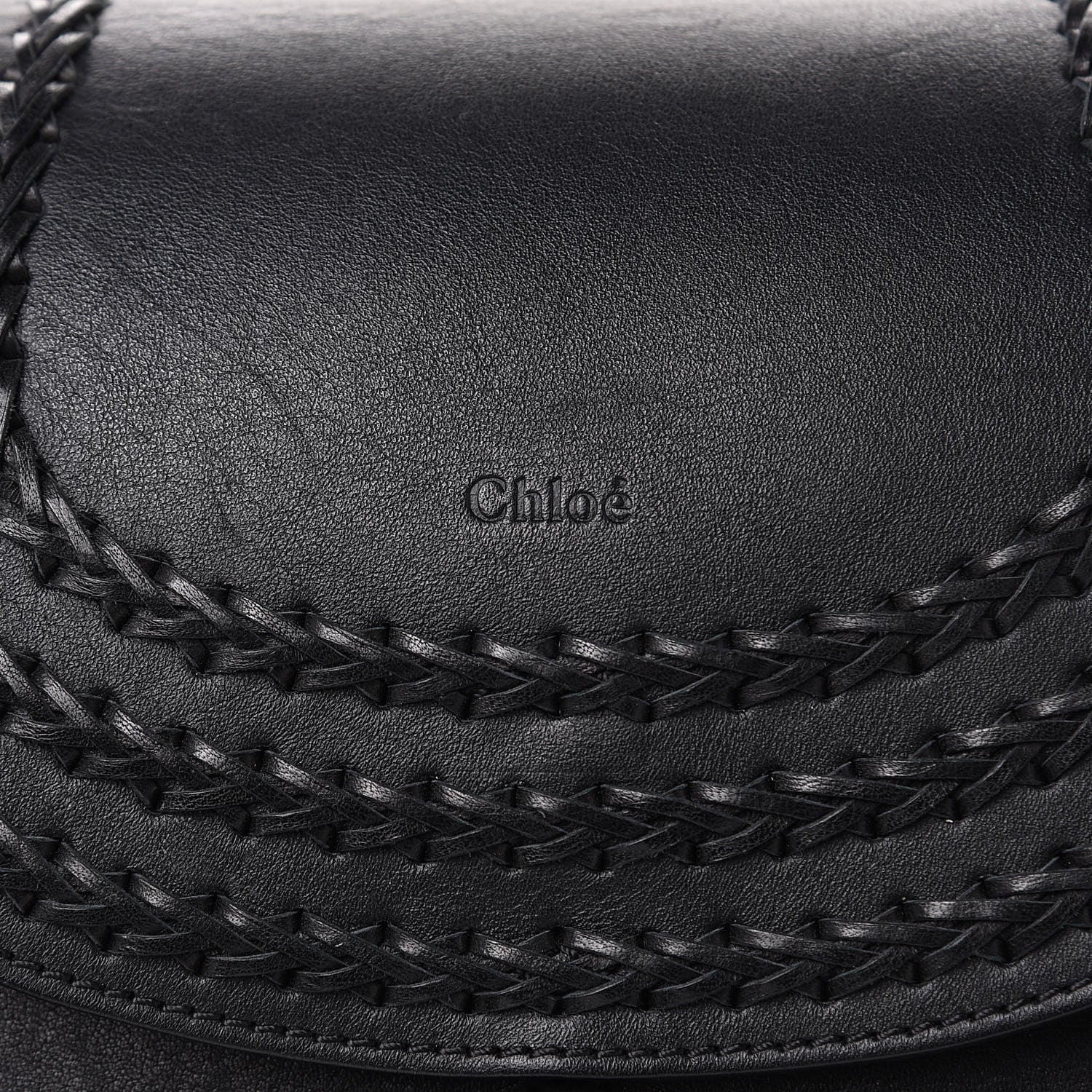Chloe Calfskin Braided Medium Hudson Shoulder Bag Black 7 of 16