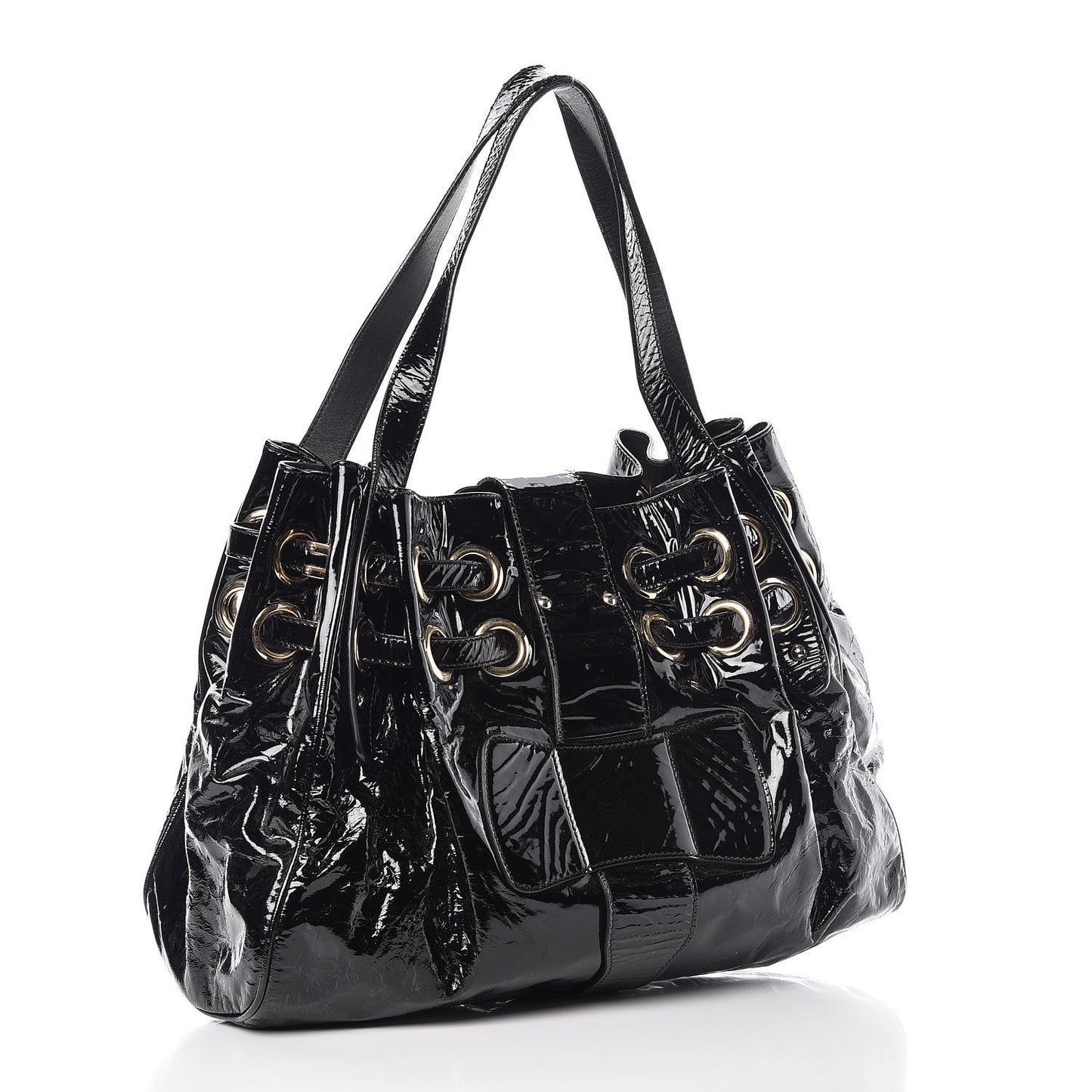 Crushed Patent Ramona Black