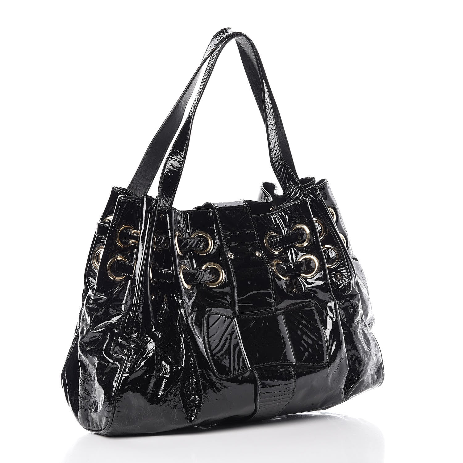 Jimmy Choo Crushed Patent Ramona Black 3 of 15
