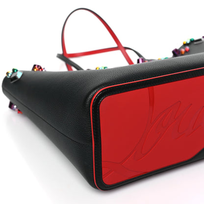 Christian Louboutin Calfskin Empire Spike Studded East West Cabata Tote Black Multicolor 8 of 9