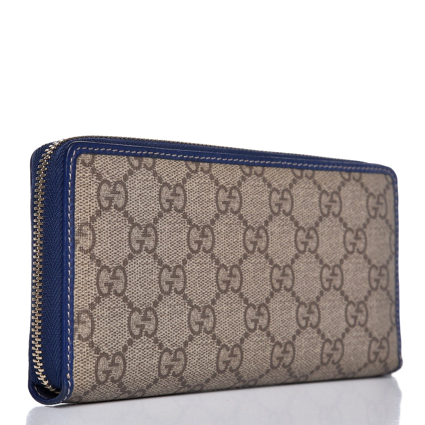 GG Plus Monogram USA Flag Zip Around Wallet Blue