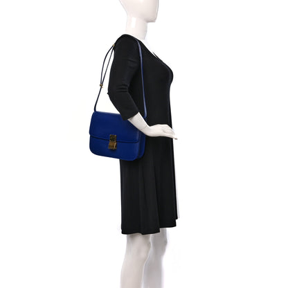 Celine Liege Calfskin Medium Classic Box Flap Bag Indigo 2 of 9
