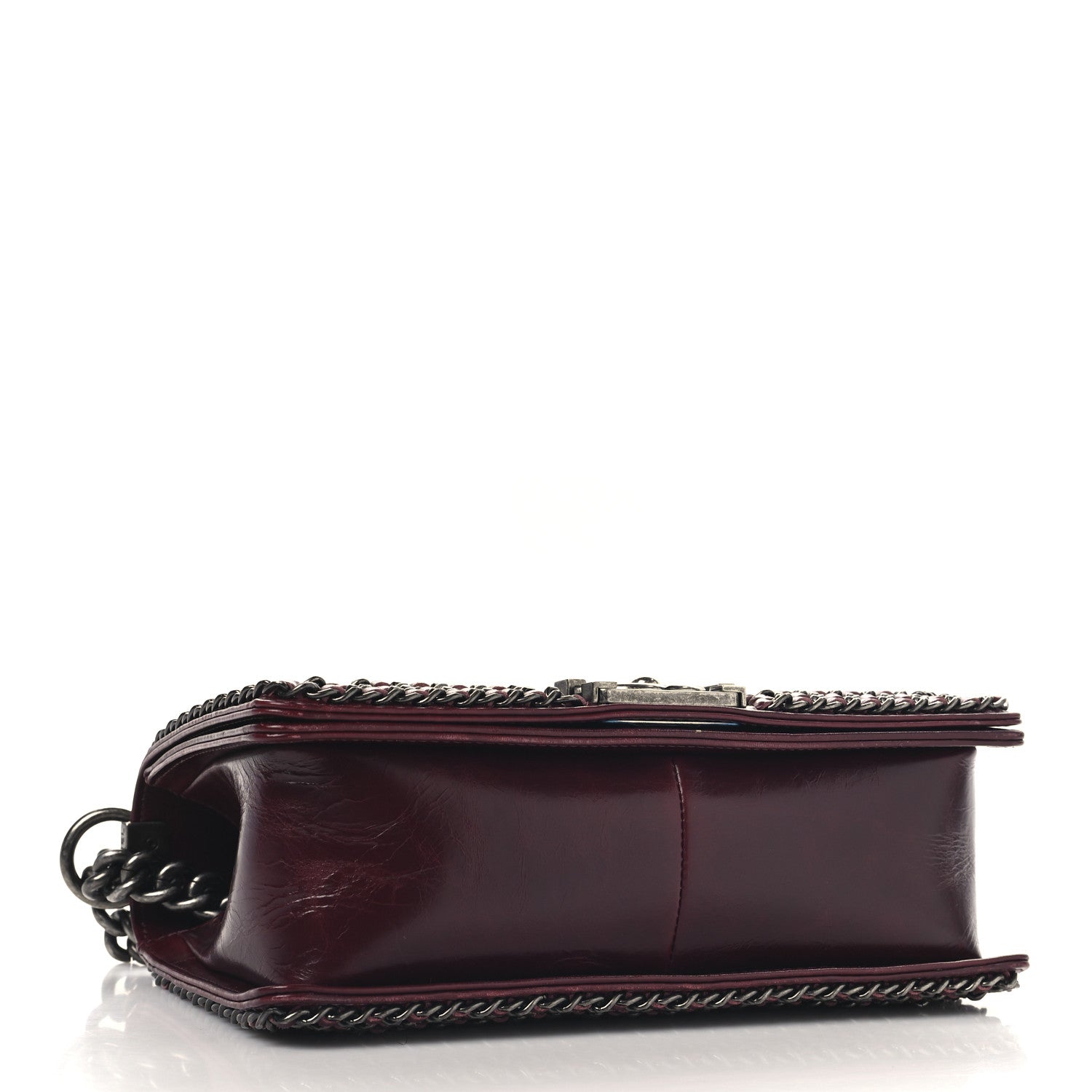 Chanel Glazed Calfskin Quilted Medium Boy Chained Flap Bordeaux 4 of 10