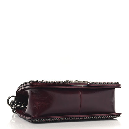 Chanel Glazed Calfskin Quilted Medium Boy Chained Flap Bordeaux 4 of 10