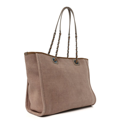 Chanel Canvas Small Deauville Tote Ecru 2 of 10