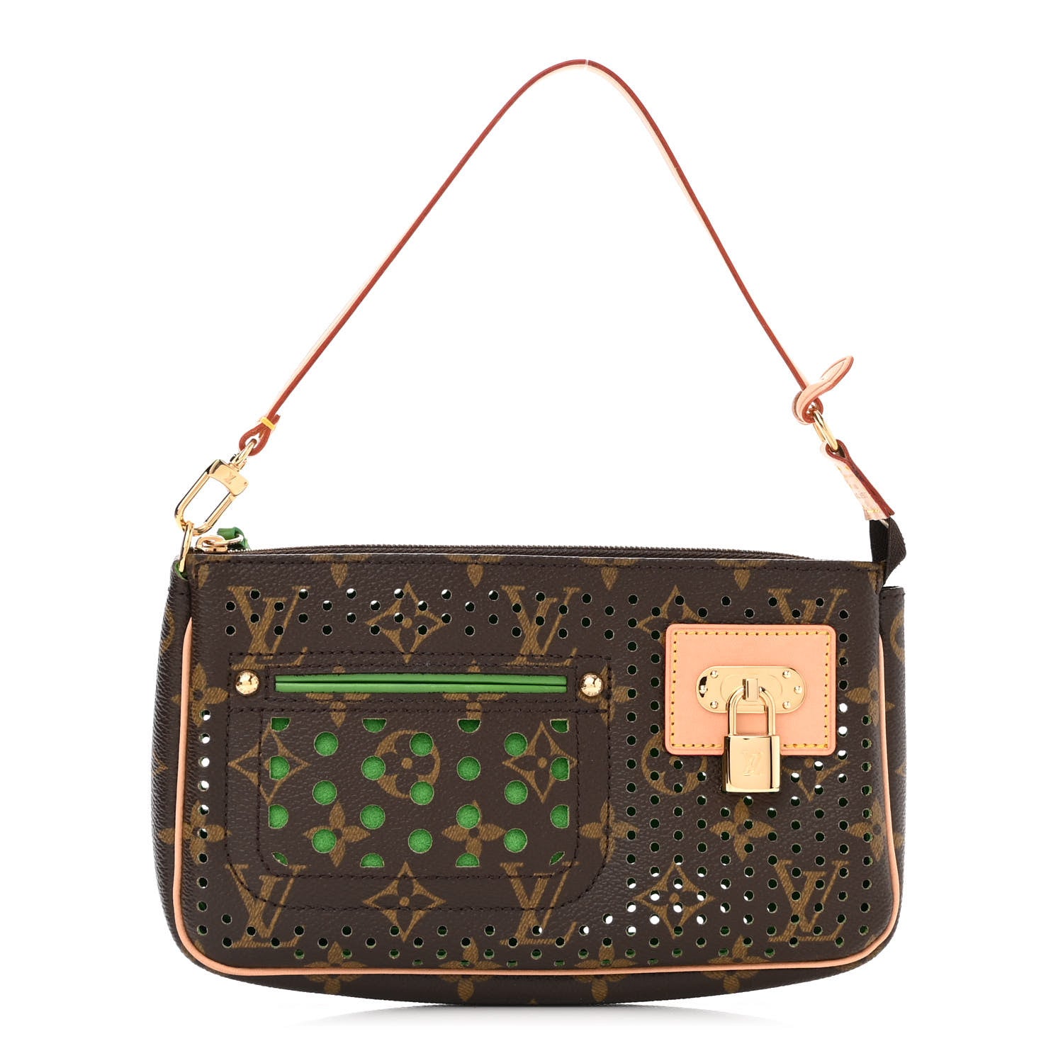 Louis Vuitton Monogram Perforated Pochette Accessories Bag Green 1 of 10
