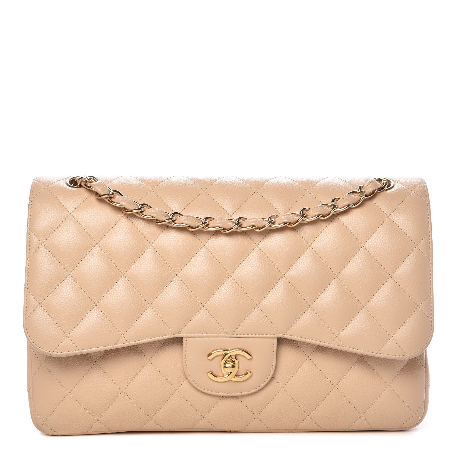 Chanel Caviar Quilted Jumbo Double Flap Beige Clair 1 of 13