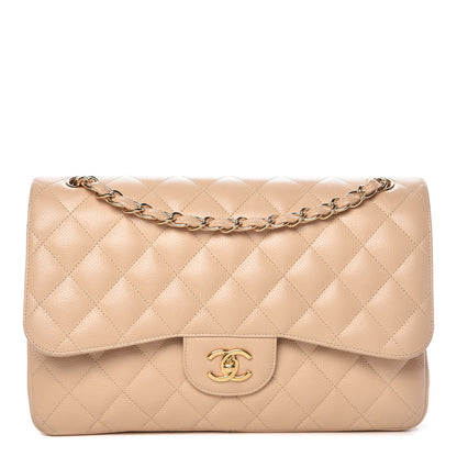 Chanel Caviar Quilted Jumbo Double Flap Beige Clair 1 of 13