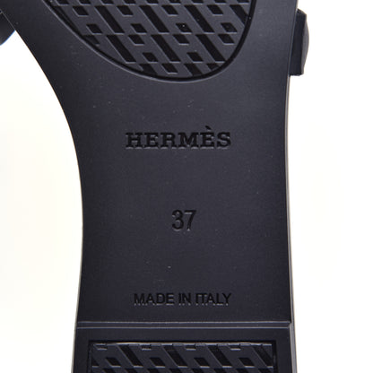 Hermes Rubber Aloha Sandals 37 Black 7 of 9