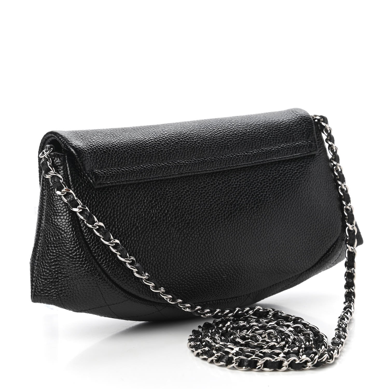 Chanel Caviar Half Moon Wallet On Chain WOC Black 3 of 11