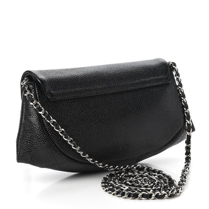 Chanel Caviar Half Moon Wallet On Chain WOC Black 3 of 11
