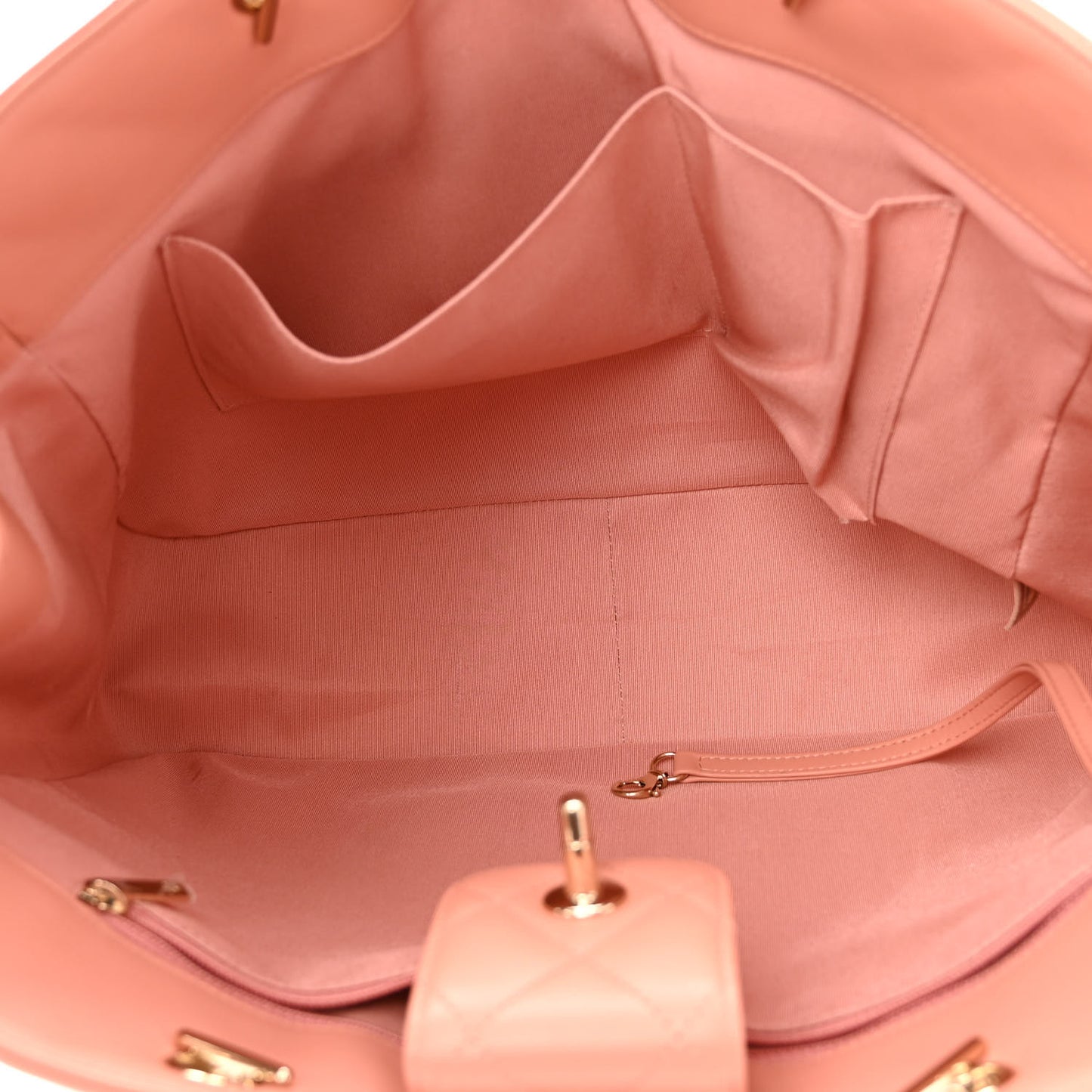 Calfskin Quilted Large CC Shopping Tote Light Pink