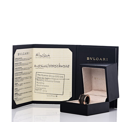 Bulgari 18K Rose Gold Brown Marble B.Zero1 4 Band Ring 52 6 6 of 6