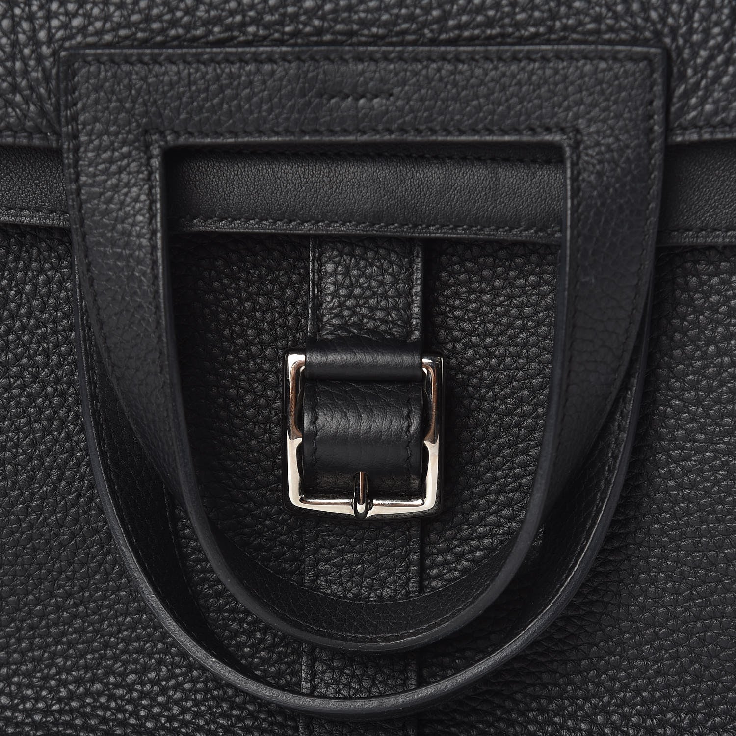 Hermes Taurillon Clemence Halzan 31 GM Black 7 of 9