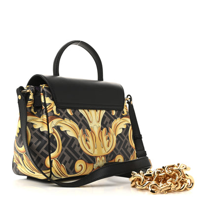 Versace X FENDI Grained Calfskin Fendace La Medusa Medium Top Handle Bag Black Multicolor 3 of 9
