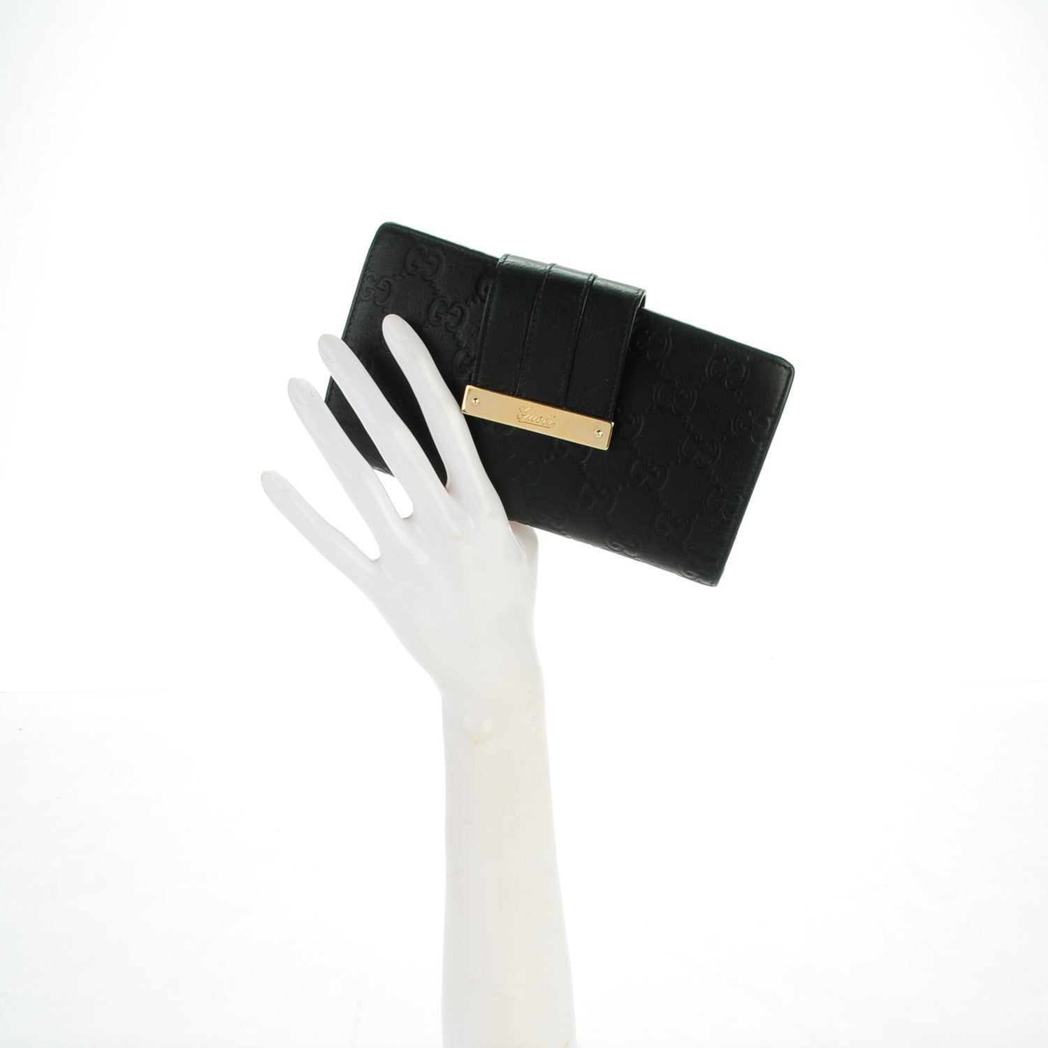 Gucci Guccissima Ladies Web Long Wallet Black 2 of 6
