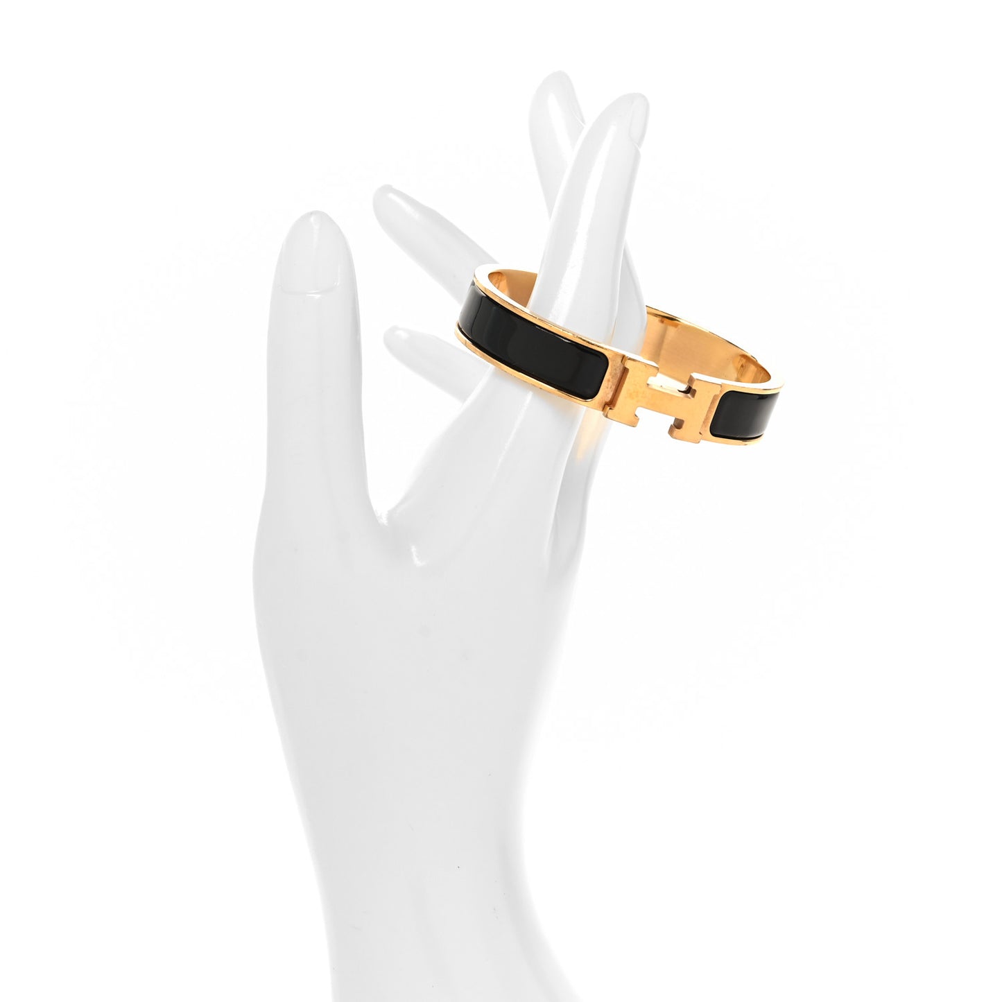Enamel Narrow Clic Clac H Bracelet PM Black