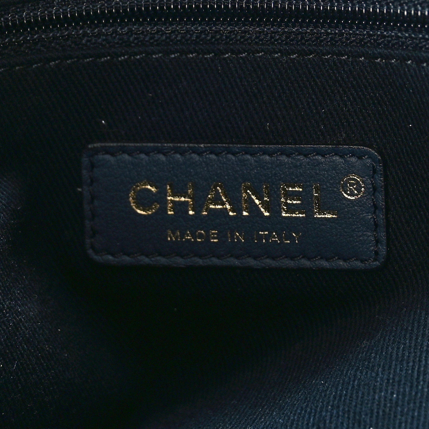 Lurex Canvas Small Deauville Tote Navy Blue Gold